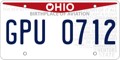 OH license plate GPU0712
