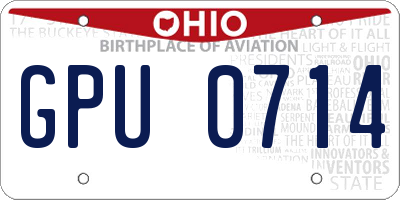 OH license plate GPU0714