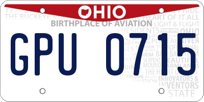 OH license plate GPU0715