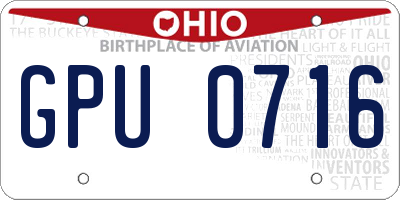OH license plate GPU0716