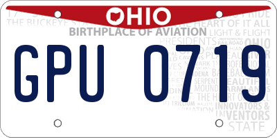 OH license plate GPU0719