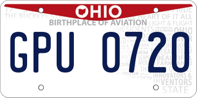 OH license plate GPU0720