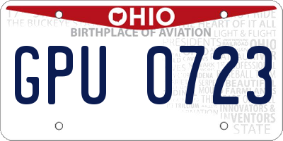 OH license plate GPU0723