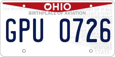 OH license plate GPU0726