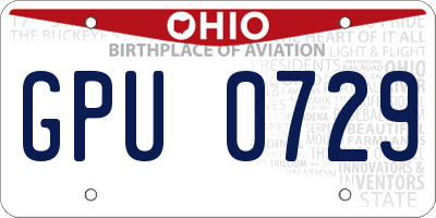 OH license plate GPU0729
