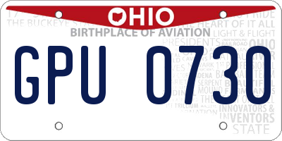 OH license plate GPU0730