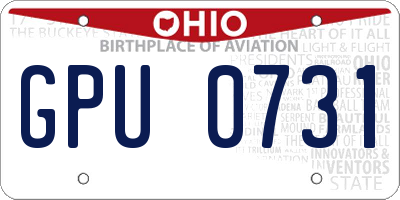 OH license plate GPU0731