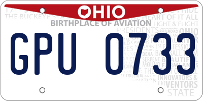 OH license plate GPU0733