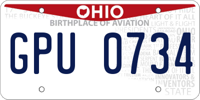 OH license plate GPU0734