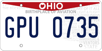 OH license plate GPU0735