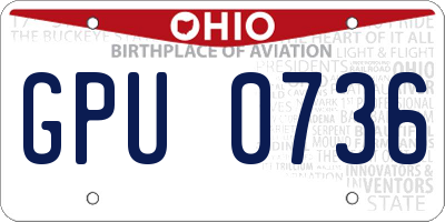 OH license plate GPU0736