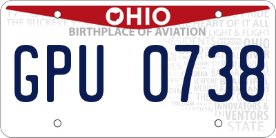OH license plate GPU0738