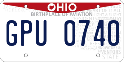 OH license plate GPU0740
