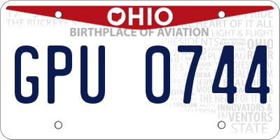 OH license plate GPU0744
