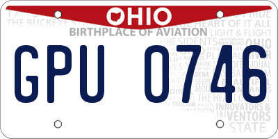 OH license plate GPU0746