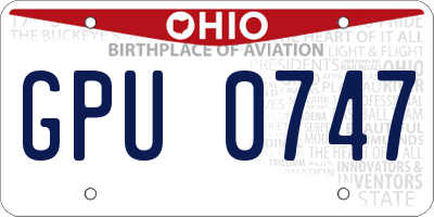 OH license plate GPU0747