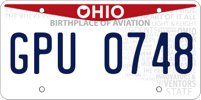 OH license plate GPU0748