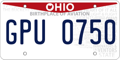 OH license plate GPU0750