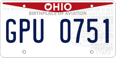 OH license plate GPU0751