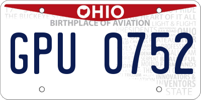OH license plate GPU0752