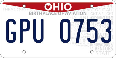 OH license plate GPU0753