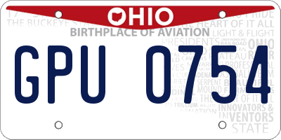 OH license plate GPU0754