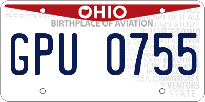 OH license plate GPU0755