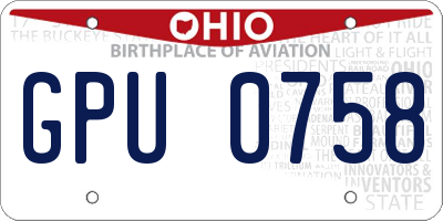 OH license plate GPU0758