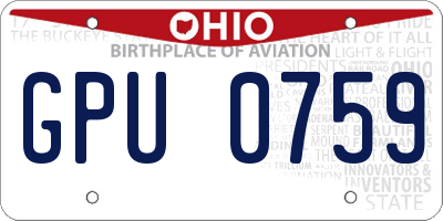 OH license plate GPU0759