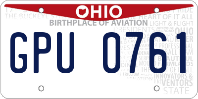 OH license plate GPU0761