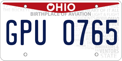 OH license plate GPU0765