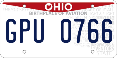 OH license plate GPU0766