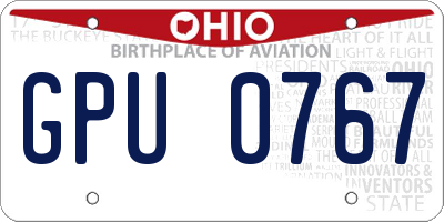 OH license plate GPU0767