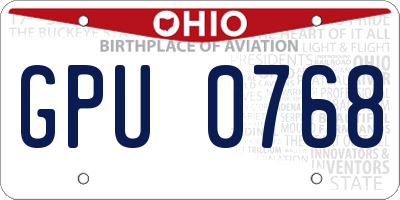 OH license plate GPU0768
