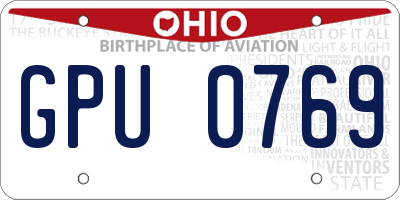 OH license plate GPU0769