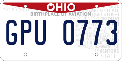 OH license plate GPU0773
