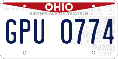 OH license plate GPU0774