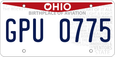 OH license plate GPU0775