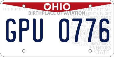 OH license plate GPU0776