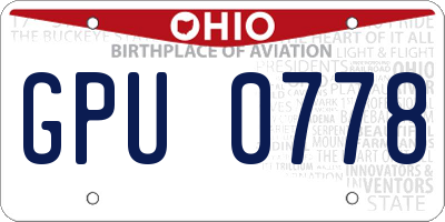 OH license plate GPU0778