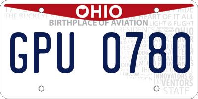 OH license plate GPU0780