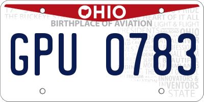 OH license plate GPU0783
