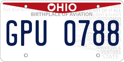 OH license plate GPU0788