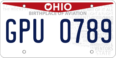 OH license plate GPU0789