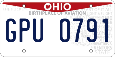 OH license plate GPU0791