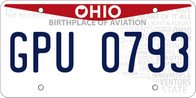 OH license plate GPU0793