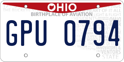 OH license plate GPU0794