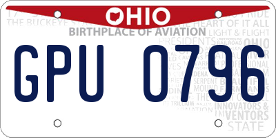 OH license plate GPU0796