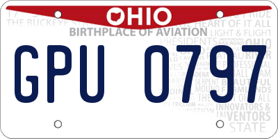 OH license plate GPU0797