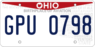 OH license plate GPU0798